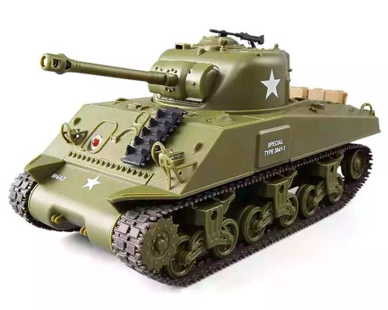 POCO DIVO Sherman M4A3 US Medium Tank RC IR Battle Panzer 2.4Ghz 1/30 Scale Model Military Vehicle w. Sound & Light - Image 1